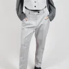 Tapered Jersey Trousers in Perla