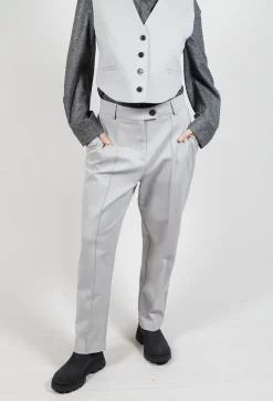 Tapered Jersey Trousers in Perla