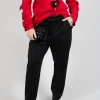 Tapered Jersey Trousers in Nero