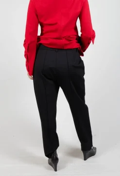 Tapered Jersey Trousers in Nero