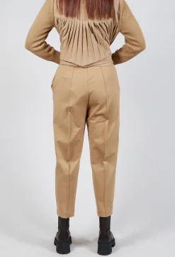 Tapered Jersey Trousers in Camel