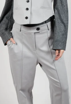 Tapered Jersey Trousers in Perla