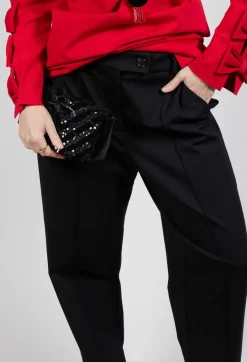 Tapered Jersey Trousers in Nero