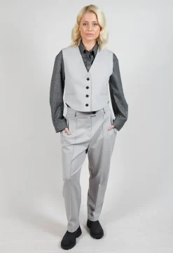 Tapered Jersey Trousers in Perla
