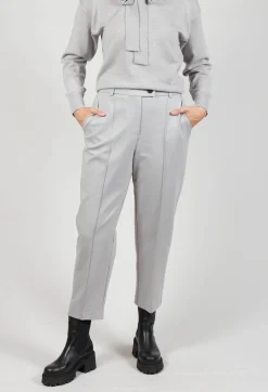 Tapered Jersey Trousers in Perla