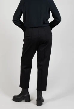 Tapered Jersey Trousers in Nero