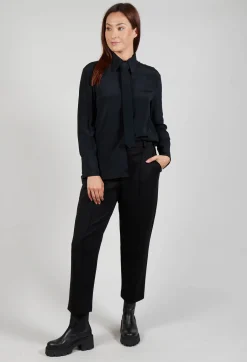 Tapered Jersey Trousers in Nero