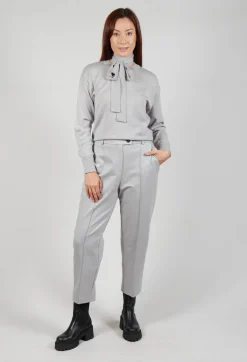 Tapered Jersey Trousers in Perla