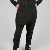 Tapered Leg Drop Crotch Trousers in Jungle Print