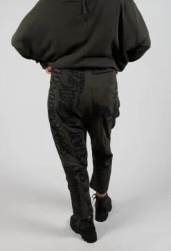 Tapered Leg Drop Crotch Trousers in Jungle Big Print