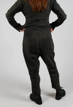 Tapered Leg Drop Crotch Trousers in Jungle Print