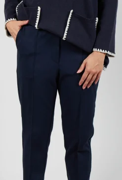 Tapered Leg Jersey Trousers in Blue Nights