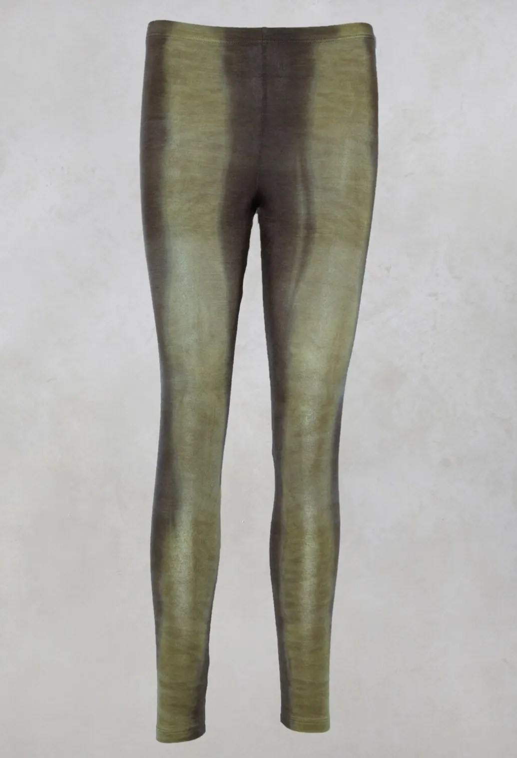 Taylora Tie Dye Leggings in Avocado Green