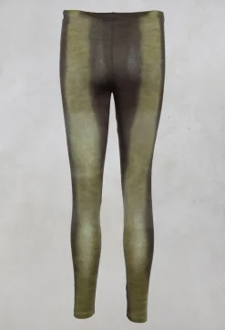 Taylora Tie Dye Leggings in Avocado Green
