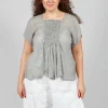Teileisten Blouse in Salbei Green