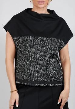 Tema Top in Black with White