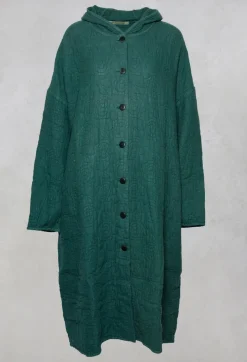 Terrat Textured Coat in Fidel Green