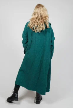 Terrat Textured Coat in Fidel Green