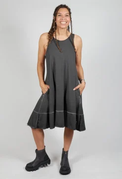 Terry Dress in Asphalt