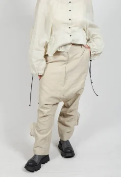 Textured Baggy Trousers in Eraser Mel