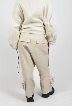 Textured Baggy Trousers in Eraser Mel