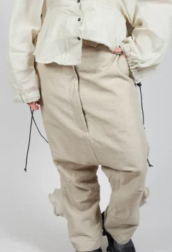 Textured Baggy Trousers in Eraser Mel