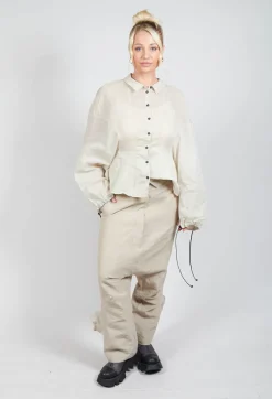 Textured Baggy Trousers in Eraser Mel
