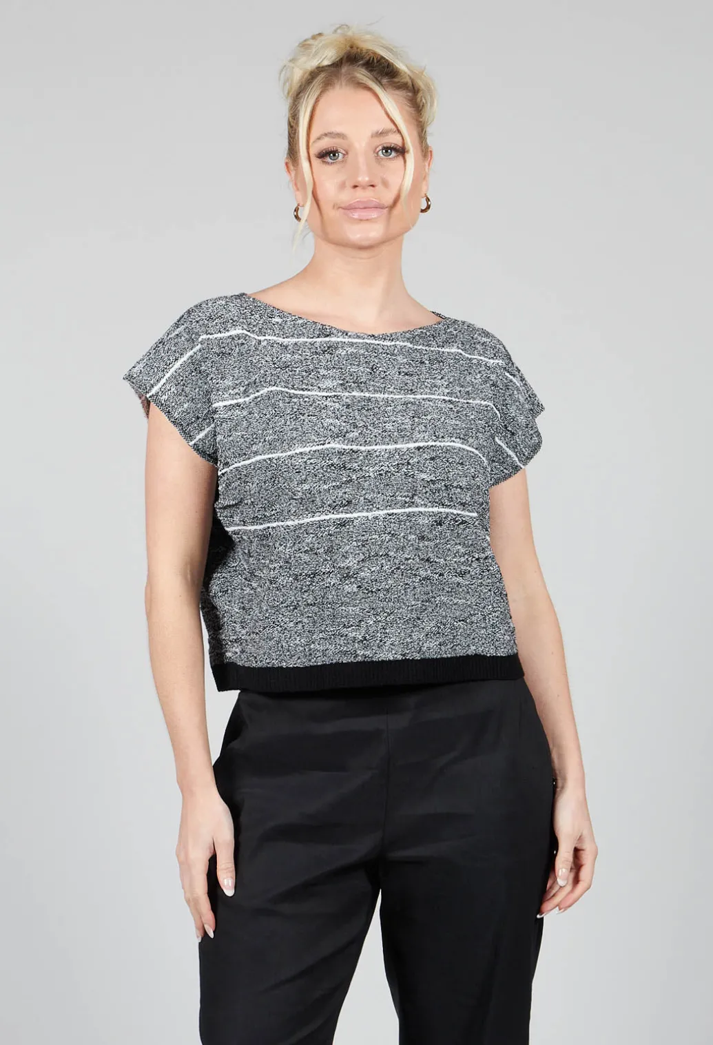 Textured Boxy Jumper in Black