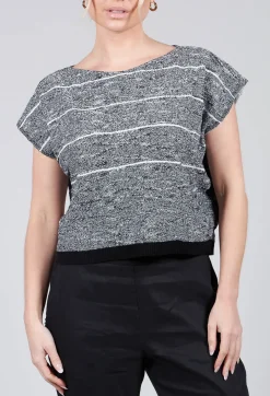 Textured Boxy Jumper in Black