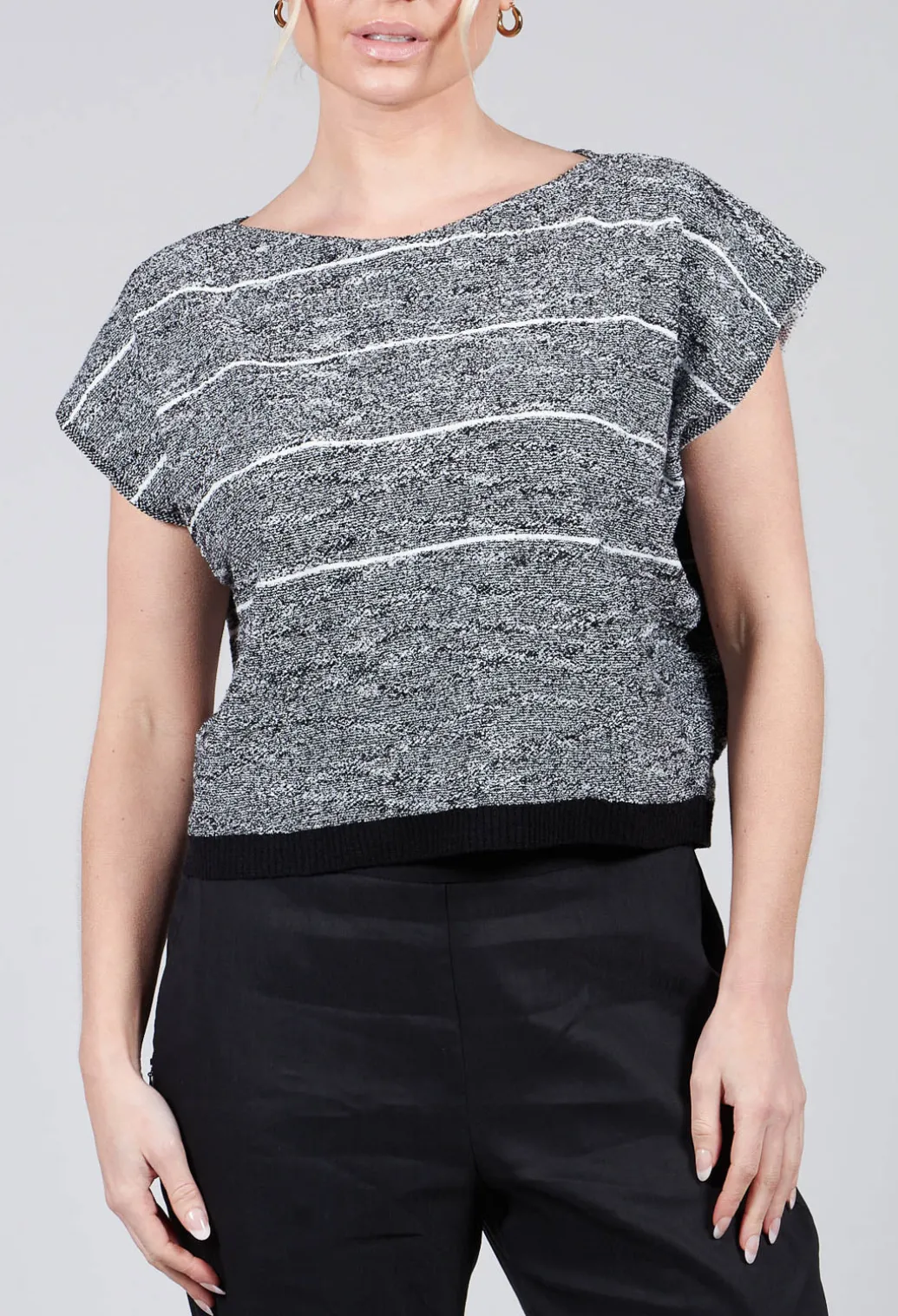 Textured Boxy Jumper in Black