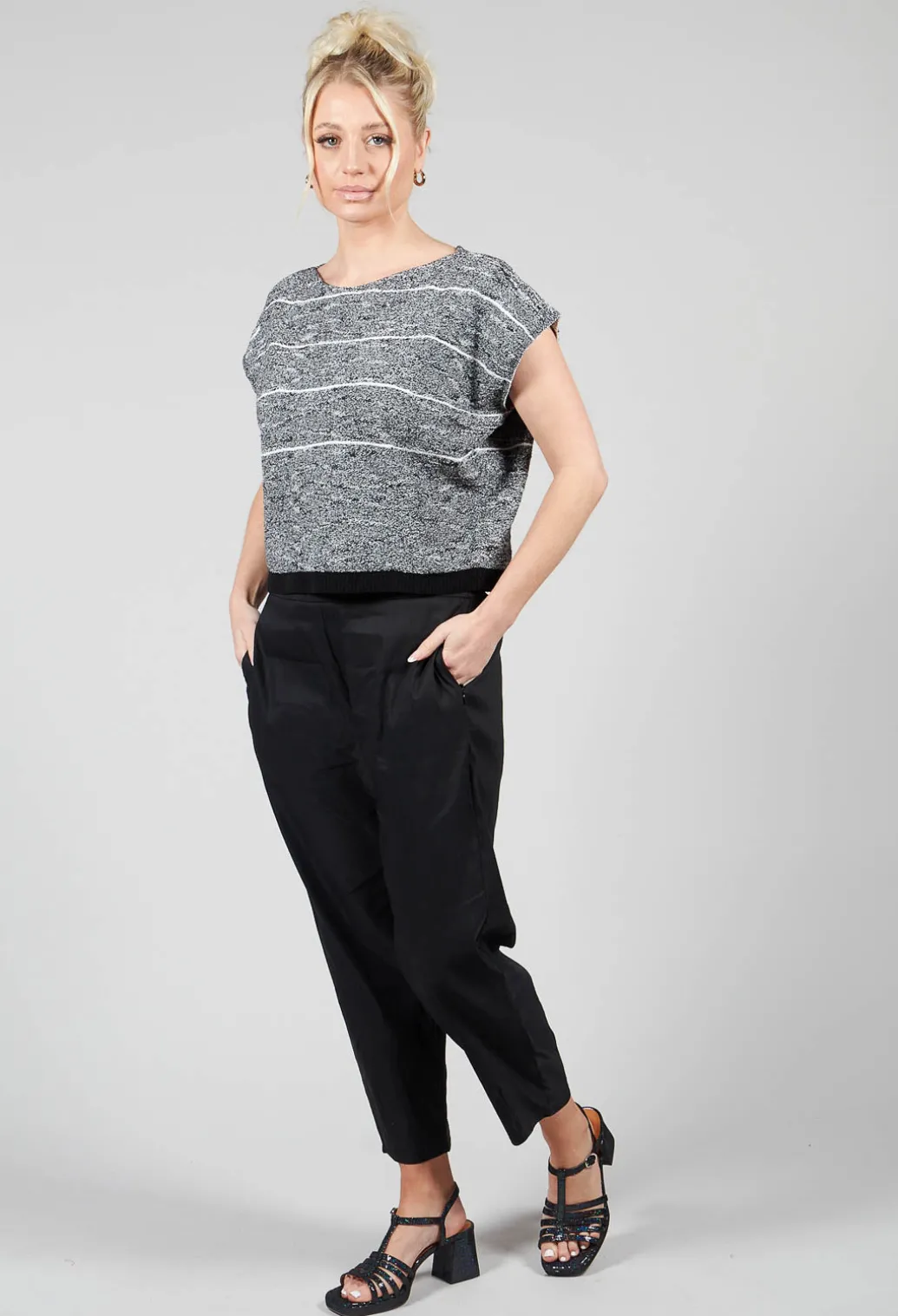 Textured Boxy Jumper in Black