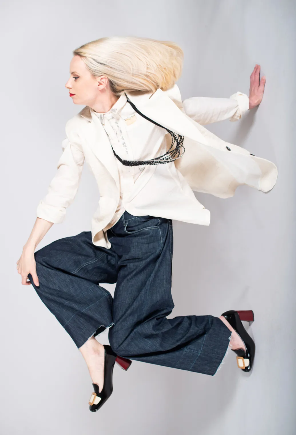 Textured Button Up Waistcoat in Natural