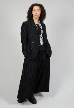 Textured Double Breasted Jacket in Black