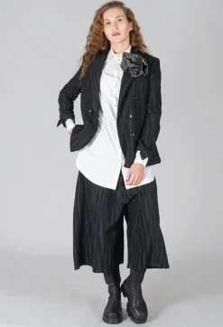 Textured Double Breasted Jacket in Black