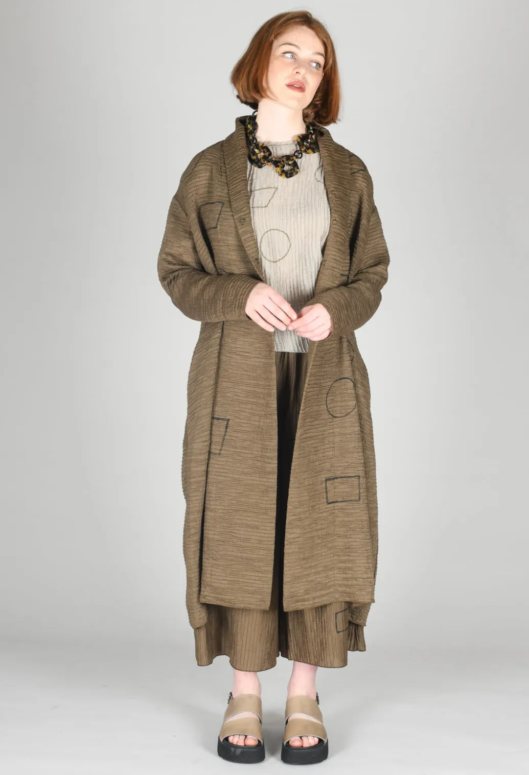 Textured Geometric Coat in Ciocca