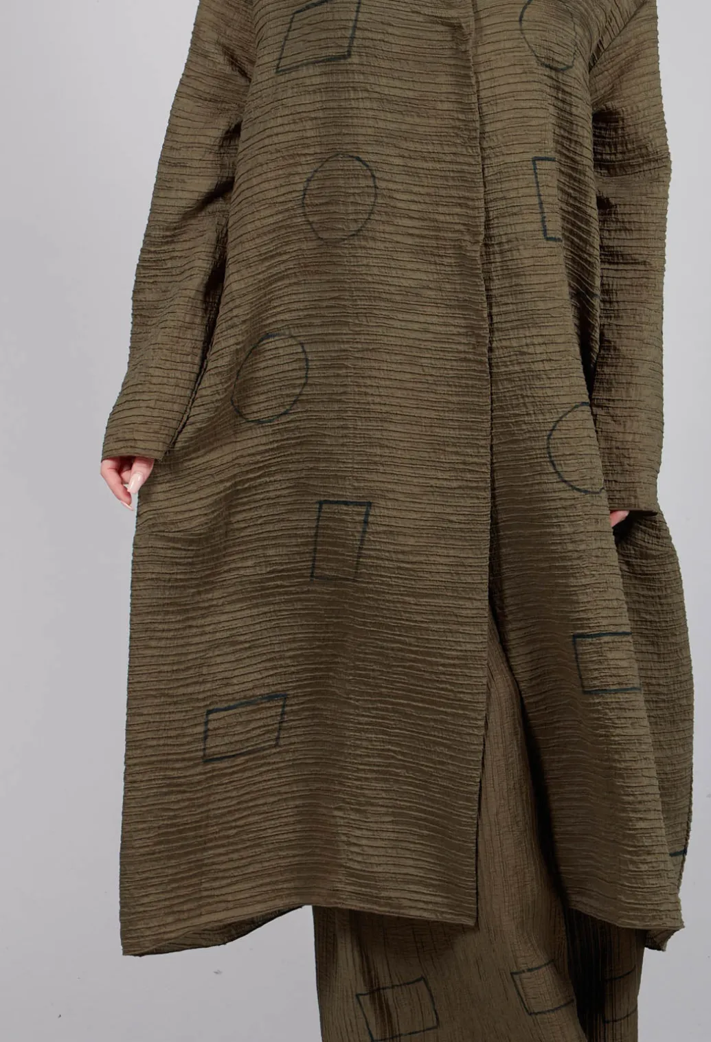 Textured Geometric Coat in Ciocca