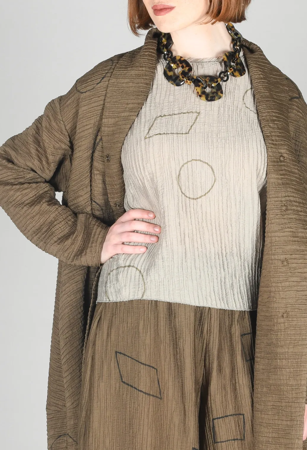 Textured Geometric Coat in Ciocca