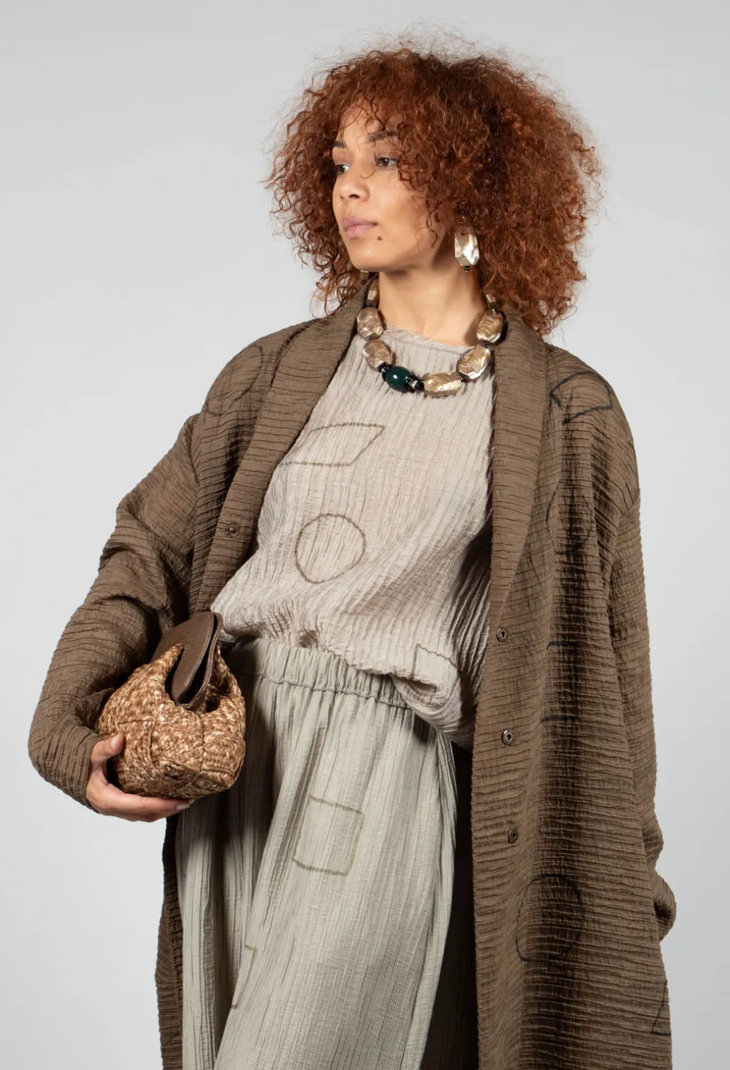 Textured Geometric Coat in Ciocca