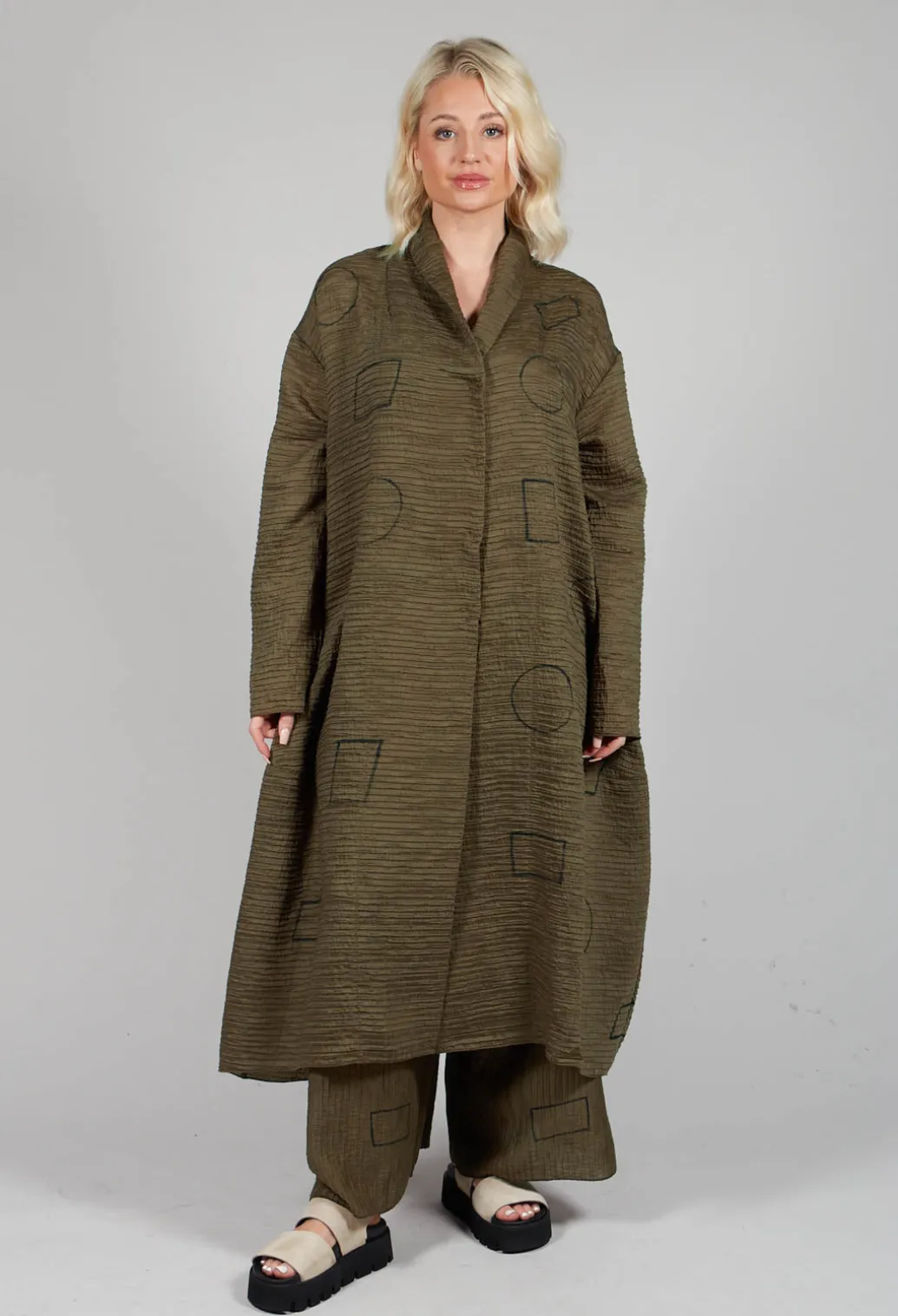 Textured Geometric Coat in Ciocca