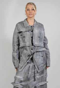 Textured Jacket in C.Coal 70% Cloud