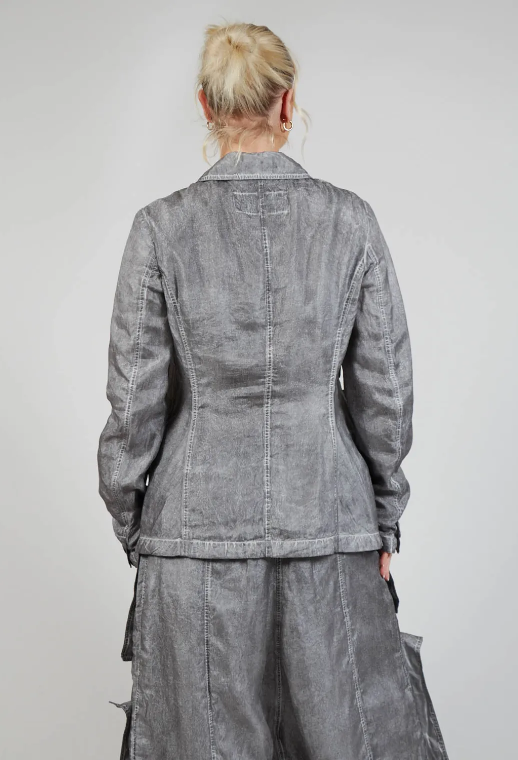 Textured Jacket in C.Coal 70% Cloud