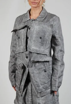 Textured Jacket in C.Coal 70% Cloud