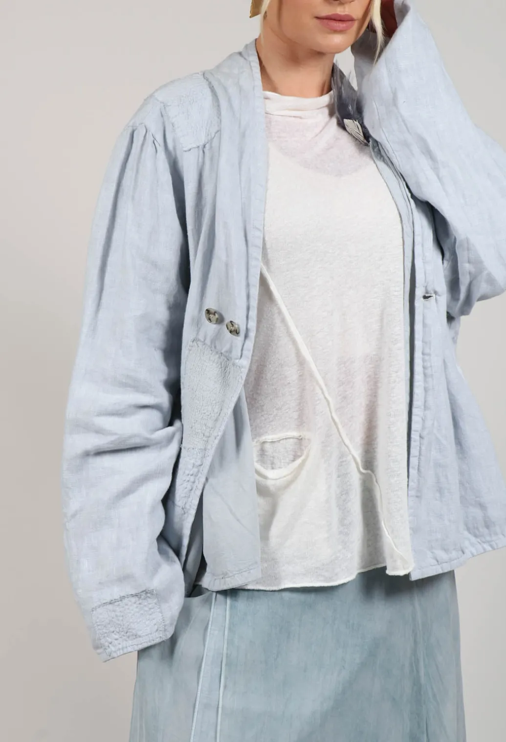 Textured Jacket in Original Cool Blue