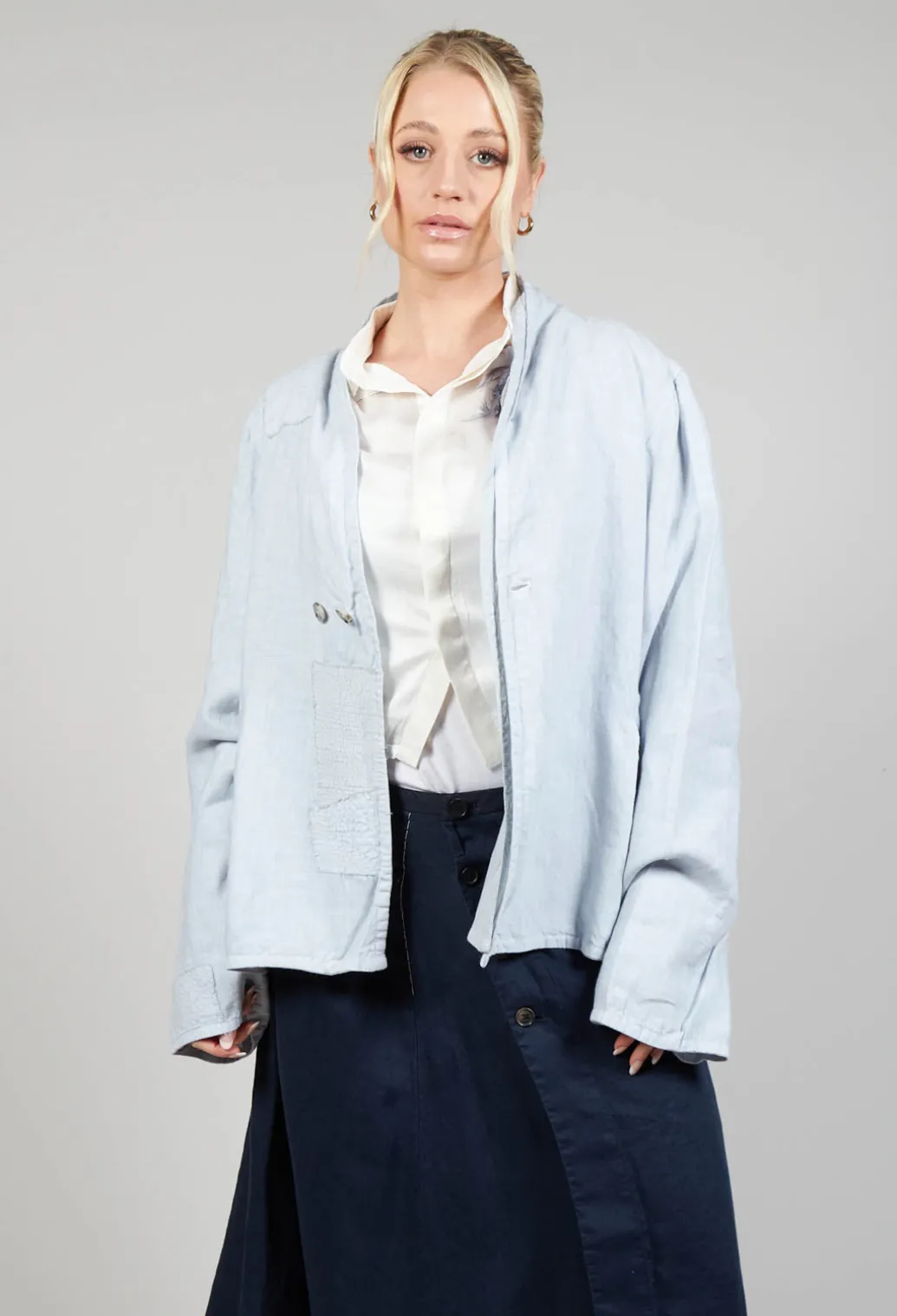 Textured Jacket in Original Cool Blue