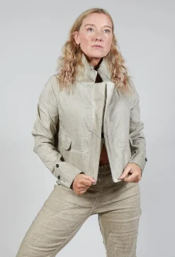 Textured Jacket in Straw Cloud