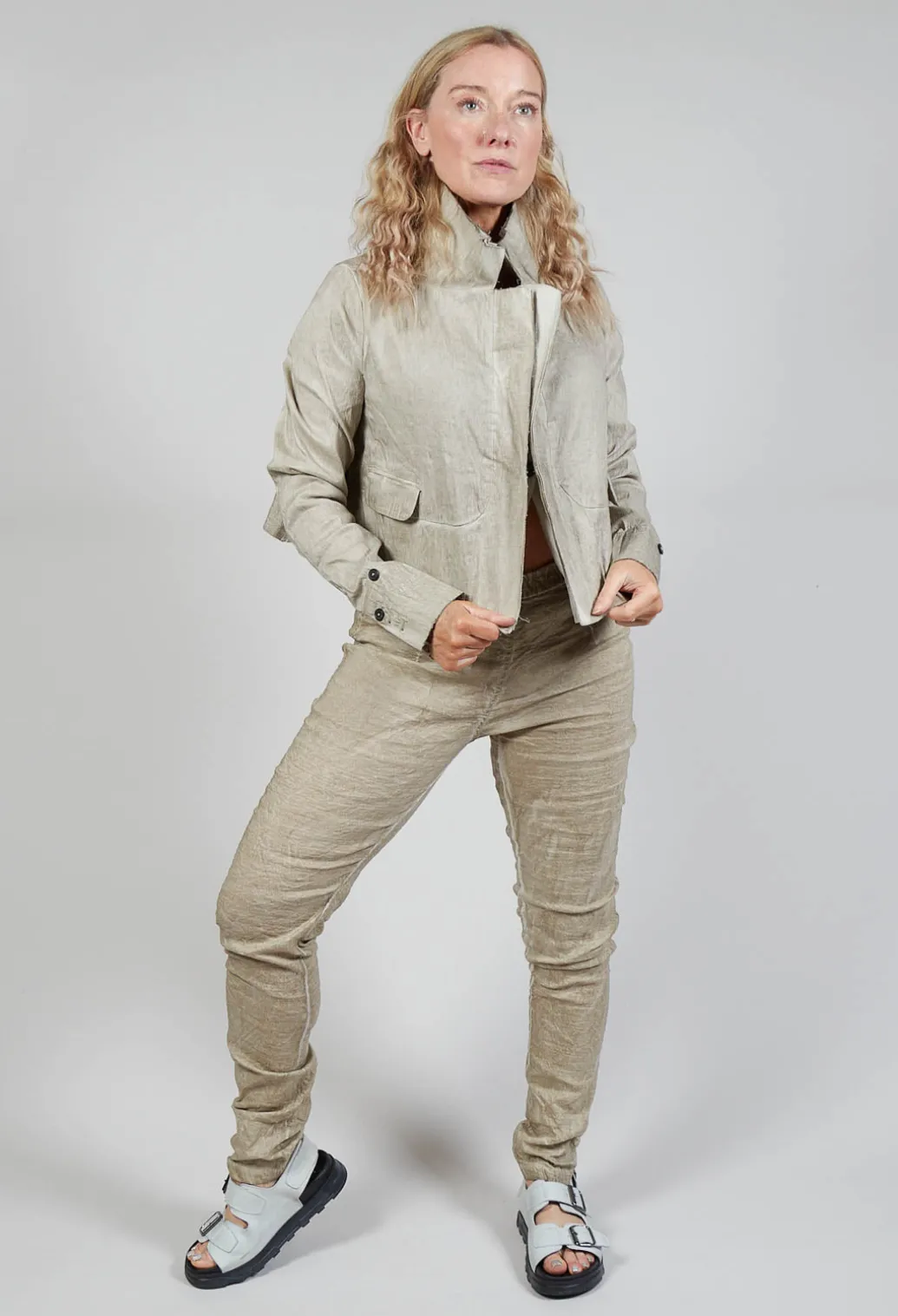 Textured Jacket in Straw Cloud