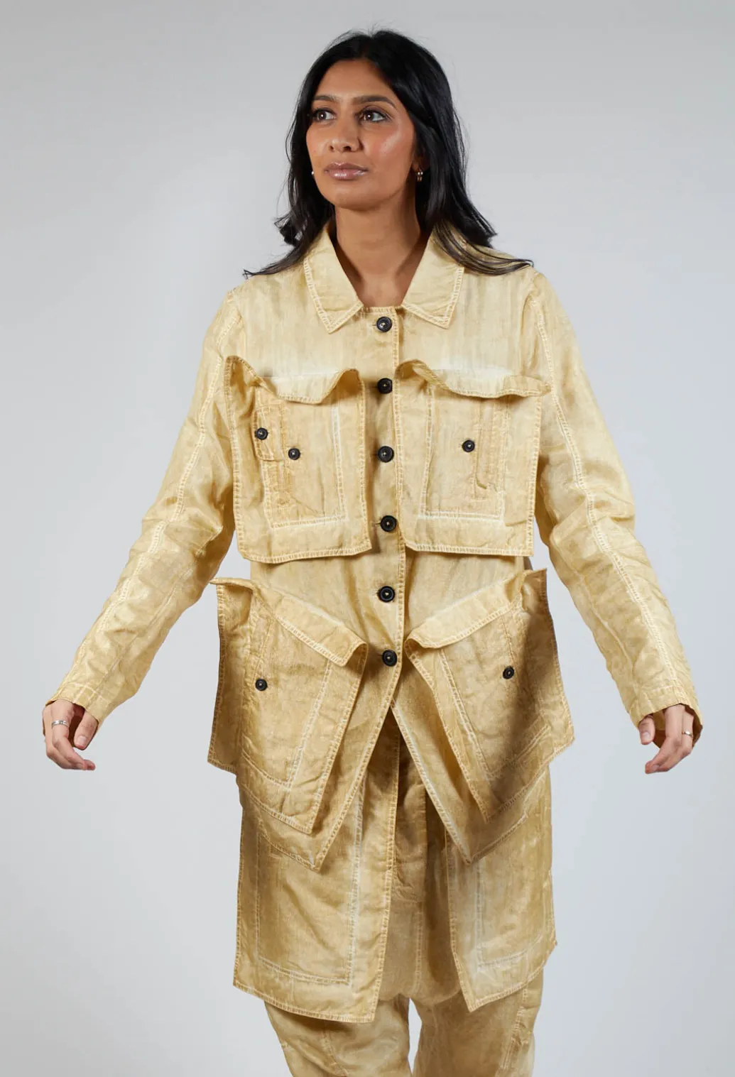Textured Jacket in Wax Cloud