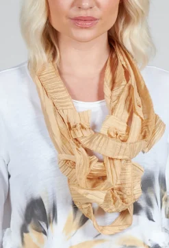 Textured Long Necklace in Gold