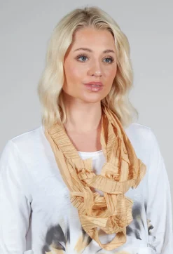 Textured Long Necklace in Gold
