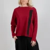 Textured Longsleeve Top in Red